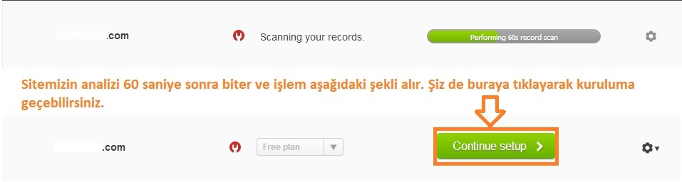 CloudFlare Kayıt İşlemleri CloudFlare